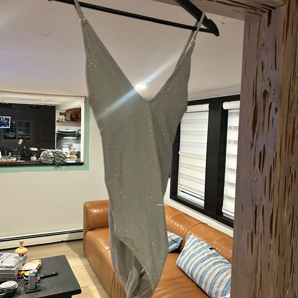H&M Sparkling Silver Glitter Bathing Suit Large